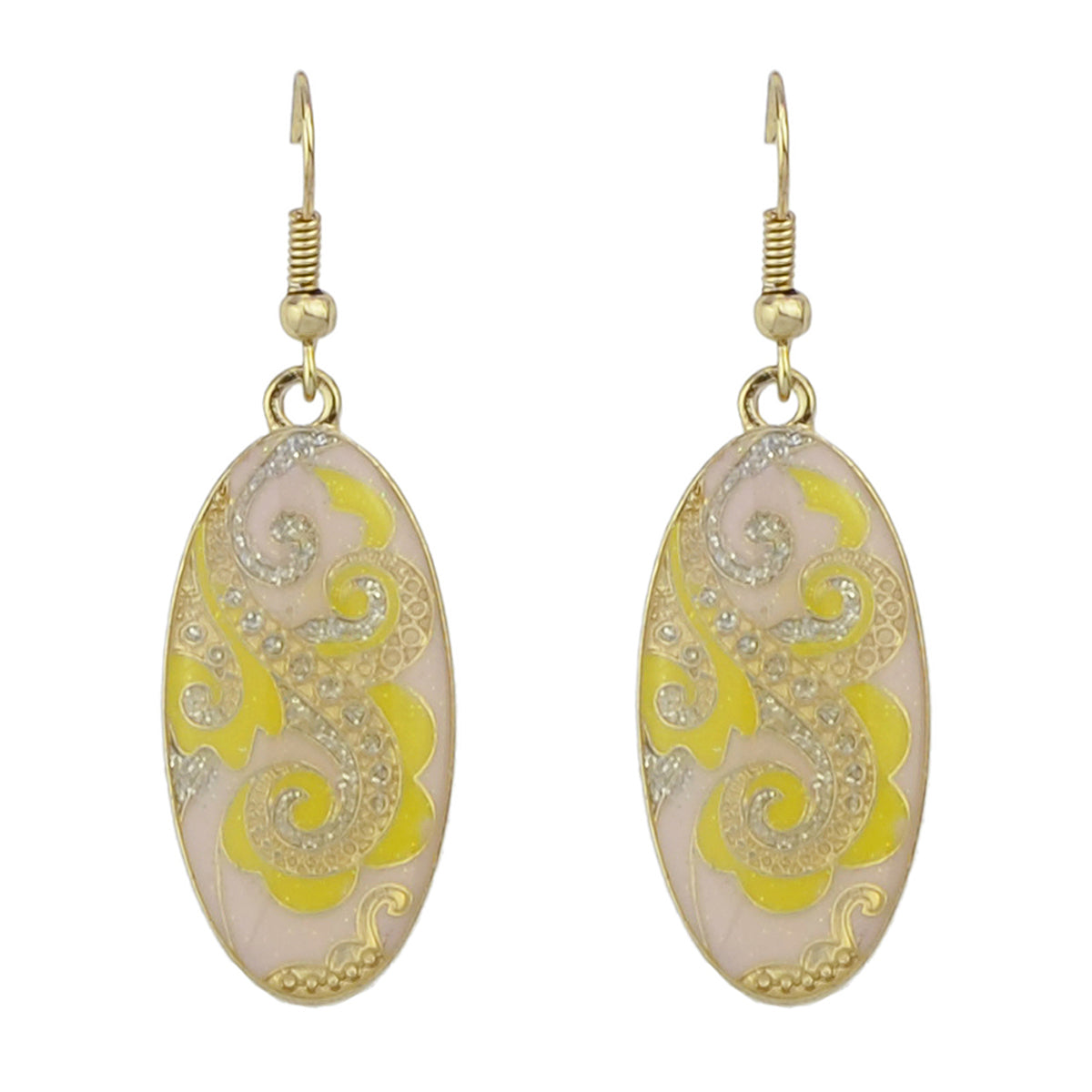 Traditional Indian Ethnic Jewellery Rhinestone Oval Dangle Bohemian Earrings