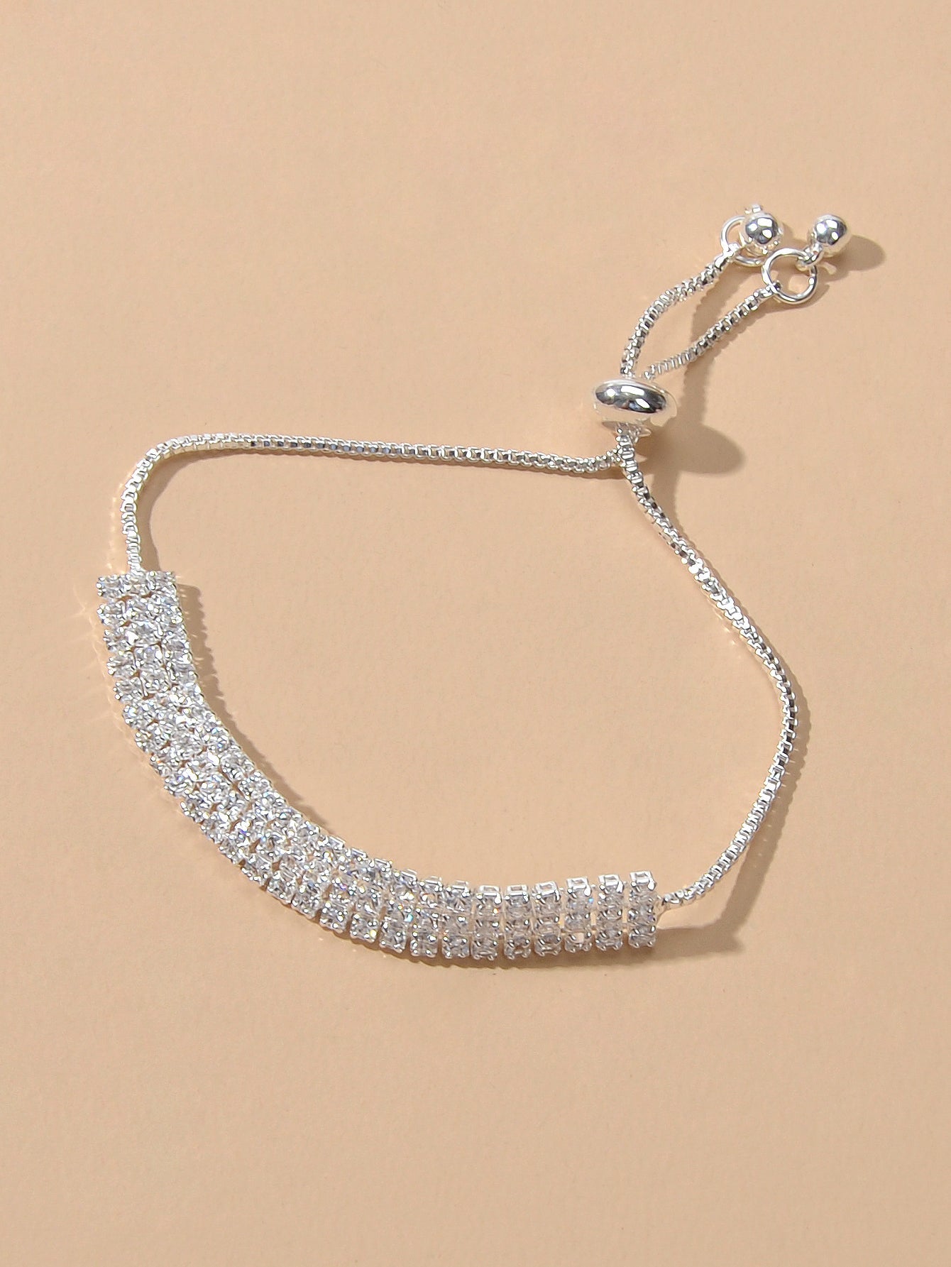 Classic Brilliant Rhinestone Adjustable Slider Tennis Bracelet Party Jewellery