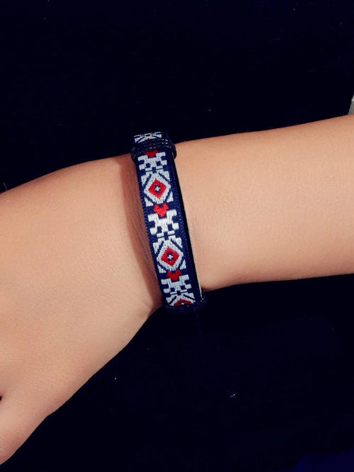 Bohemian Jewellery Handmade Geometric Pattern Leather Adjustable Ethnic Bracelet
