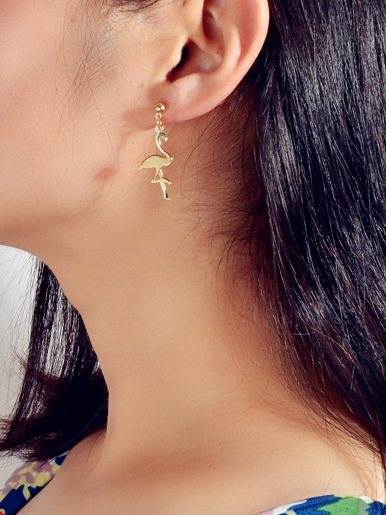 Funny Metal Minimalist Flamingo Dangle Lightweight Designer Jewellery Earrings