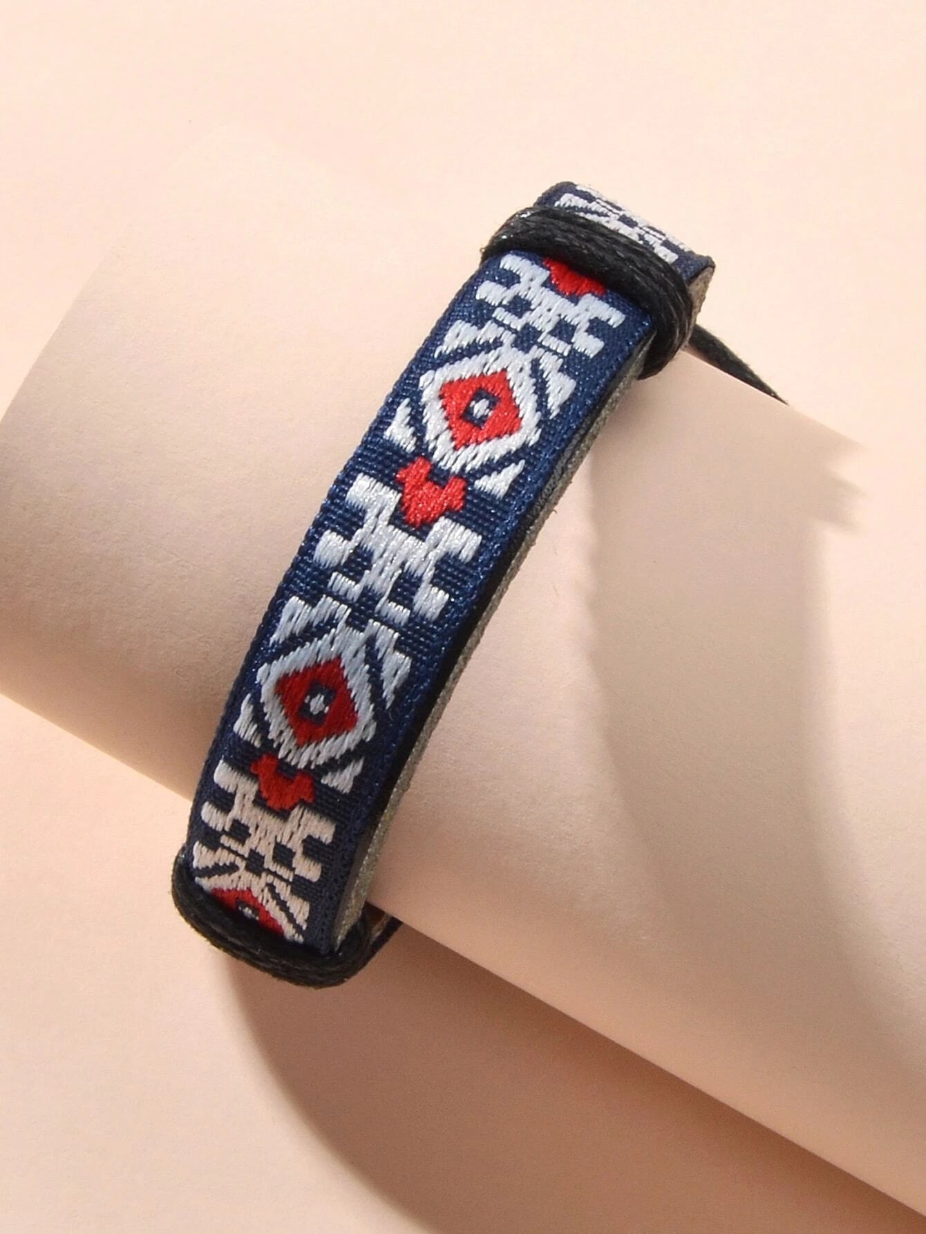 Bohemian Jewellery Handmade Geometric Pattern Leather Adjustable Ethnic Bracelet