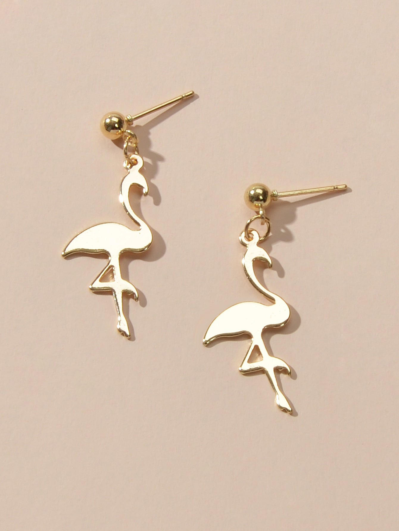 Funny Metal Minimalist Flamingo Dangle Lightweight Designer Jewellery Earrings