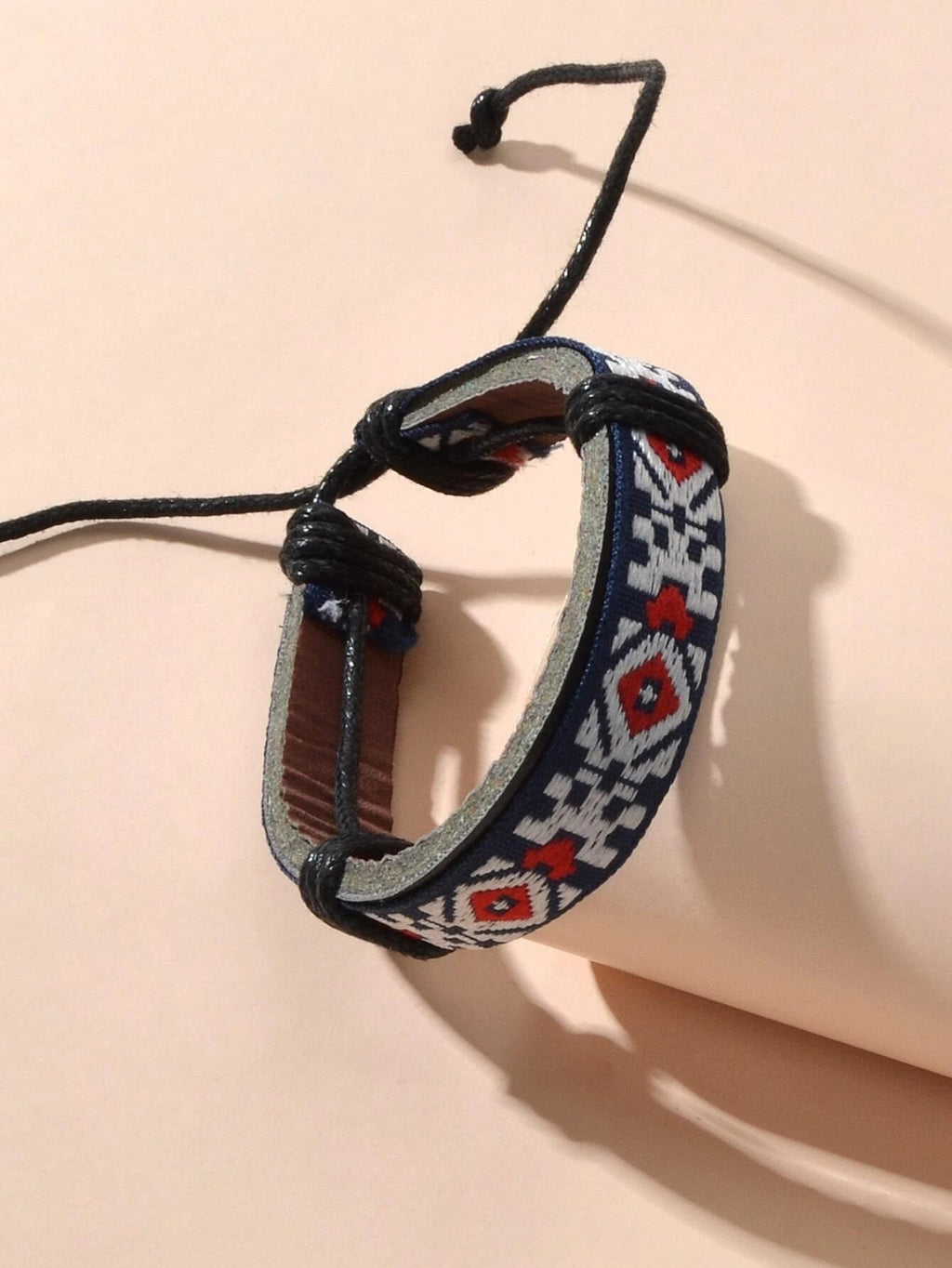 Bohemian Jewellery Handmade Geometric Pattern Leather Adjustable Ethnic Bracelet