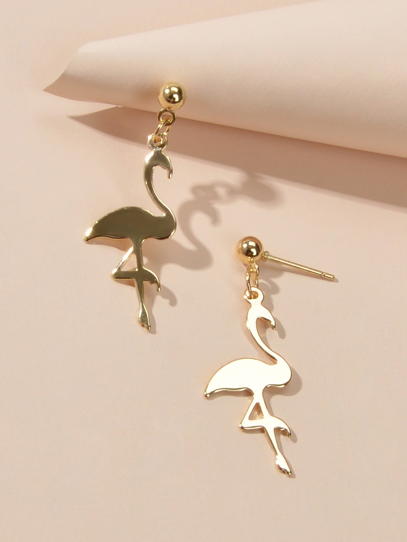 Funny Metal Minimalist Flamingo Dangle Lightweight Designer Jewellery Earrings